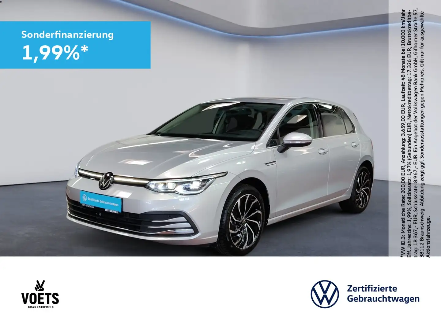 Volkswagen Golf VIII Style 1.5 TSI MATRIX-LED+HuD+RearView Zilver - 1