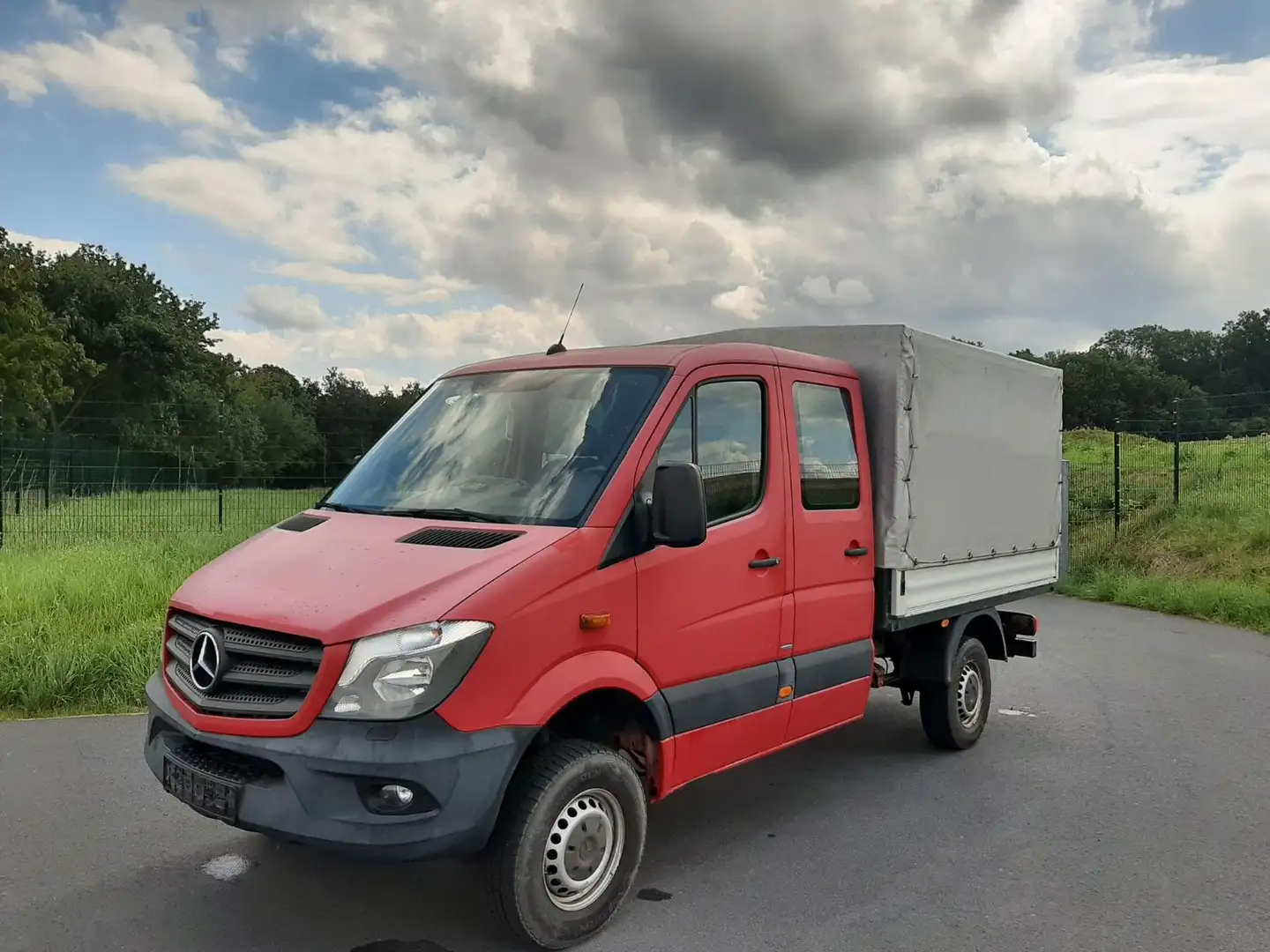 Mercedes-Benz Sprinter Doka Pritsche 3.0 Diesel, 1. Hand Czerwony - 1