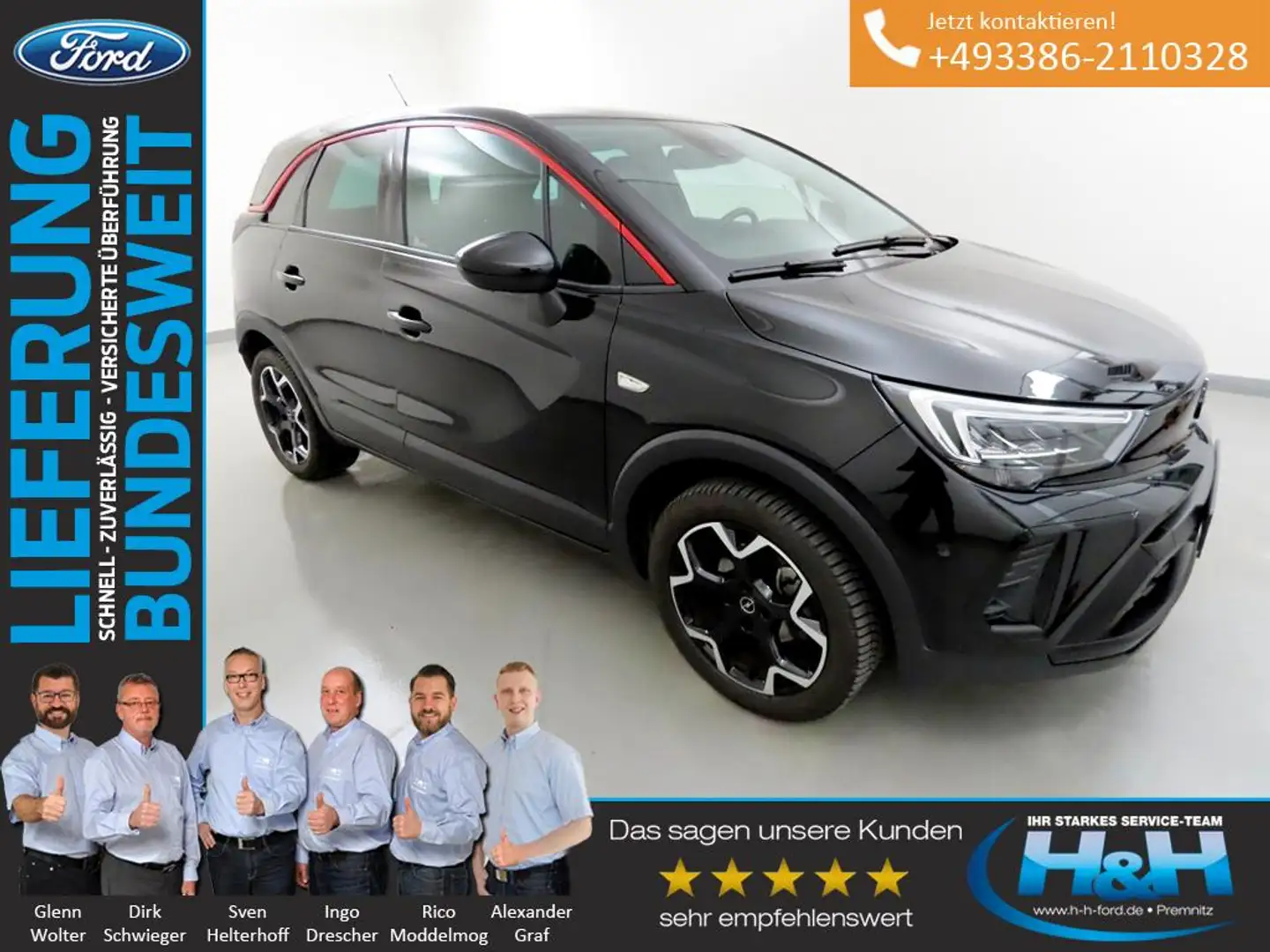 Opel Crossland 1.2 Aut. GS Line LED+SHZ+180°Kamera Schwarz - 1