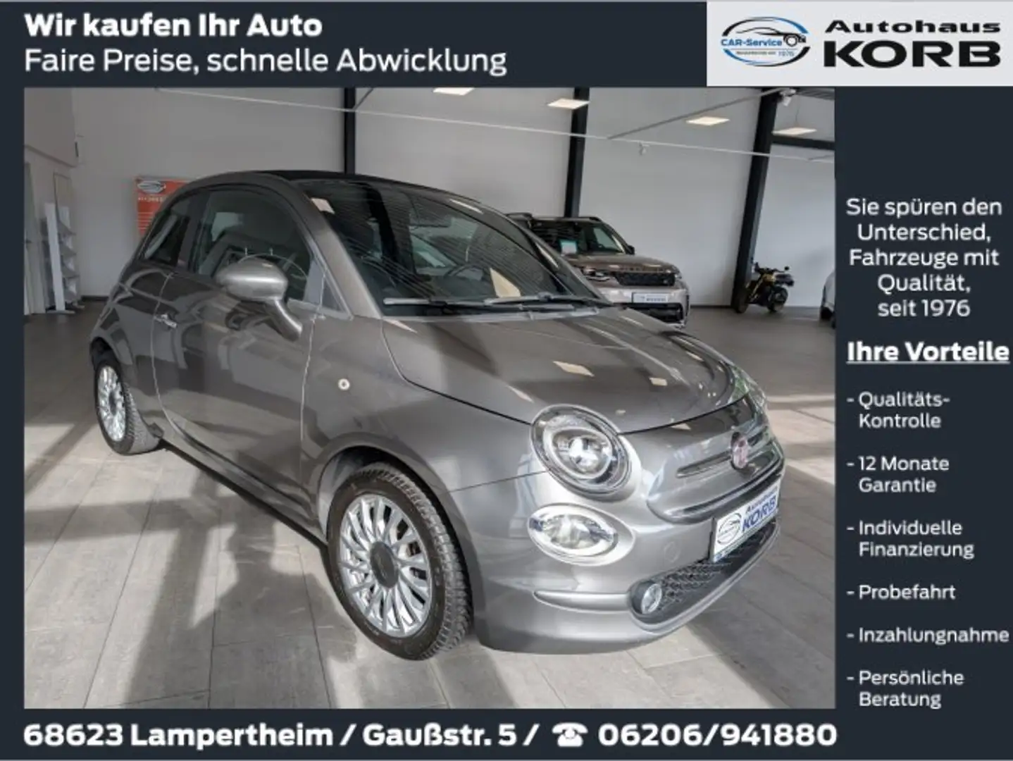 Fiat 500C 500 C 1.0 GSE N3 Hybrid Lounge Gris - 1