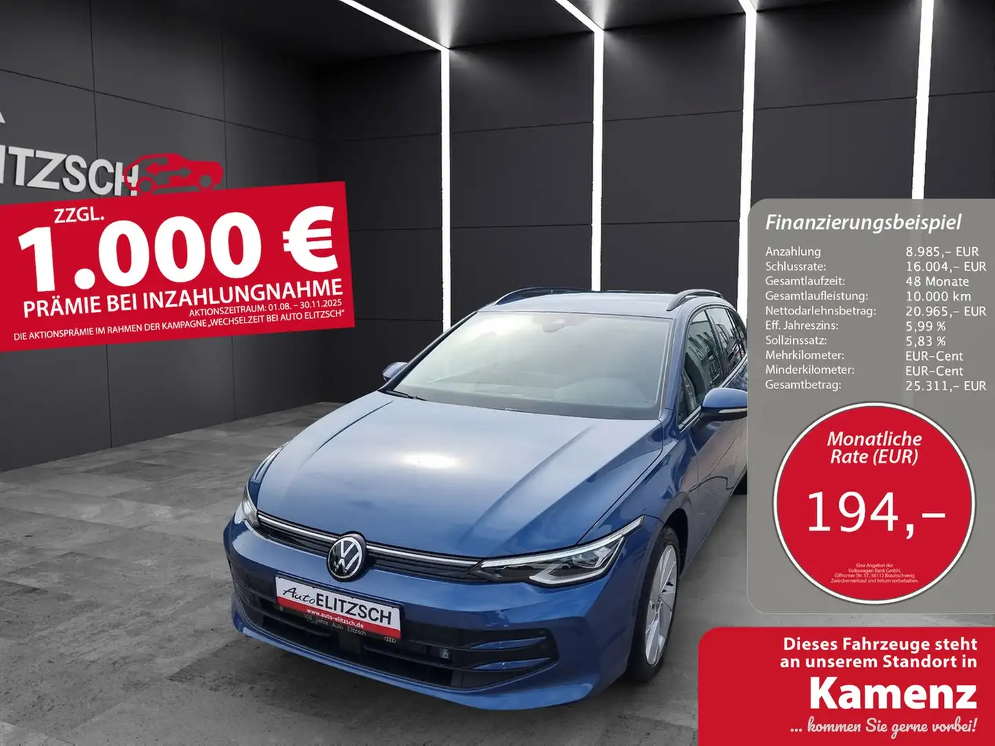 Volkswagen Golf VIII Variant TSI LED AHK ACC PDC AID SH LM Blau - 1