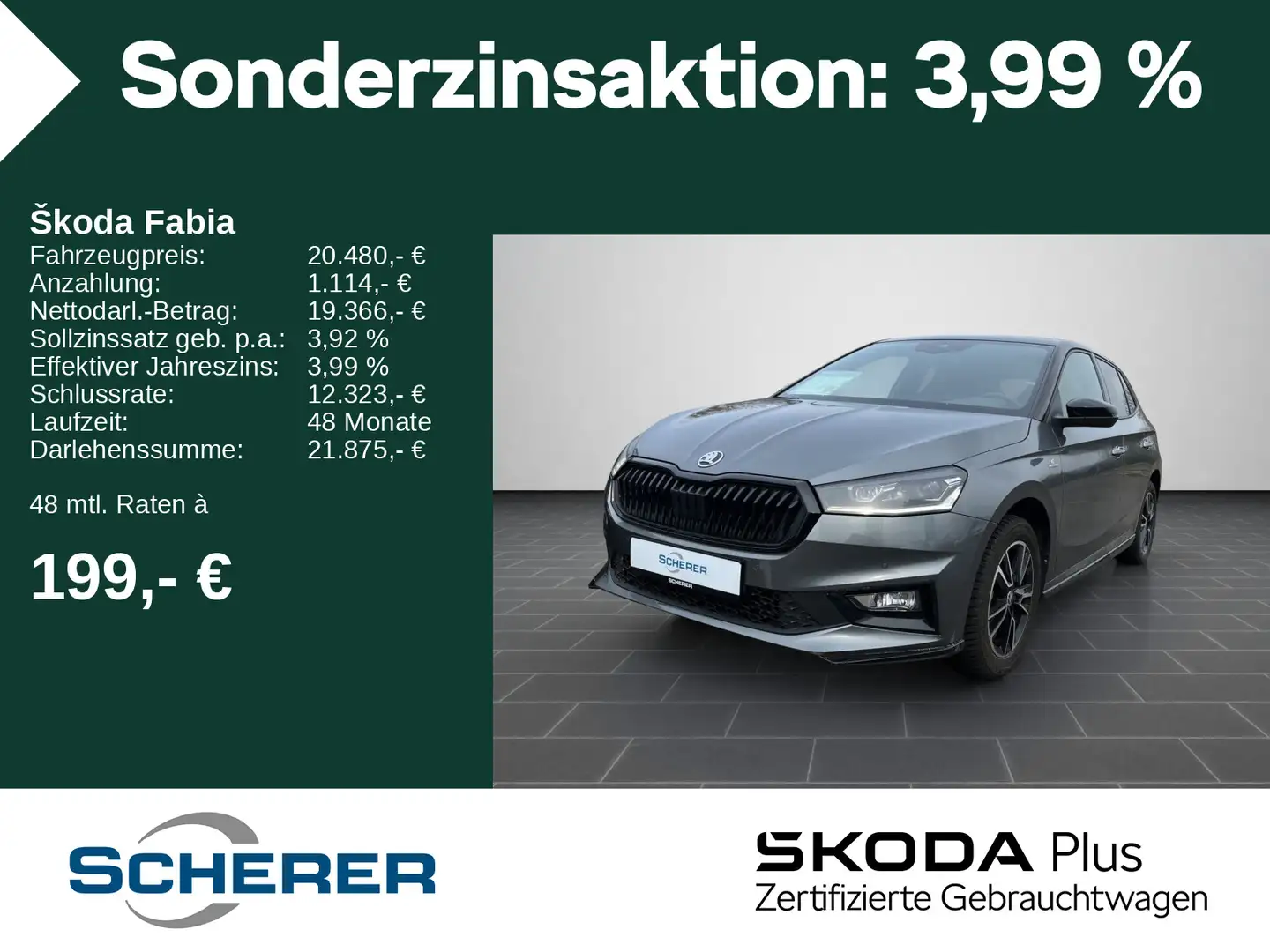 Skoda Fabia 1.0 TSI Monte Carlo ACC CARPLAY KESSY LED Gris - 1