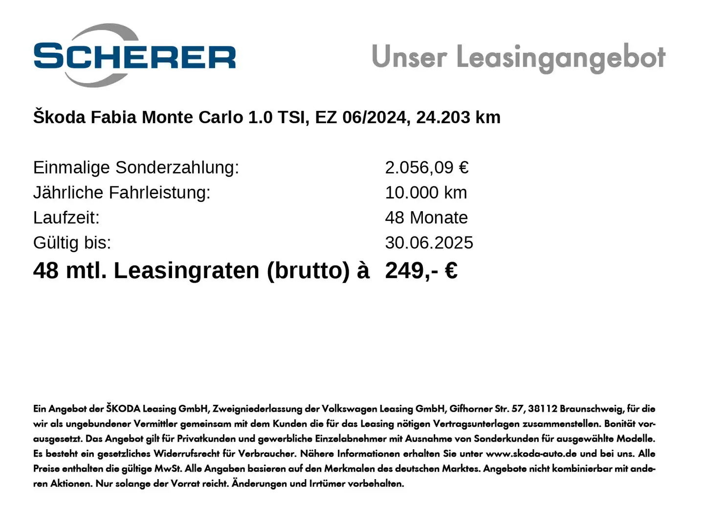 Skoda Fabia 1.0 TSI Monte Carlo LED ACC NAVI SHZ RFK Grau - 2
