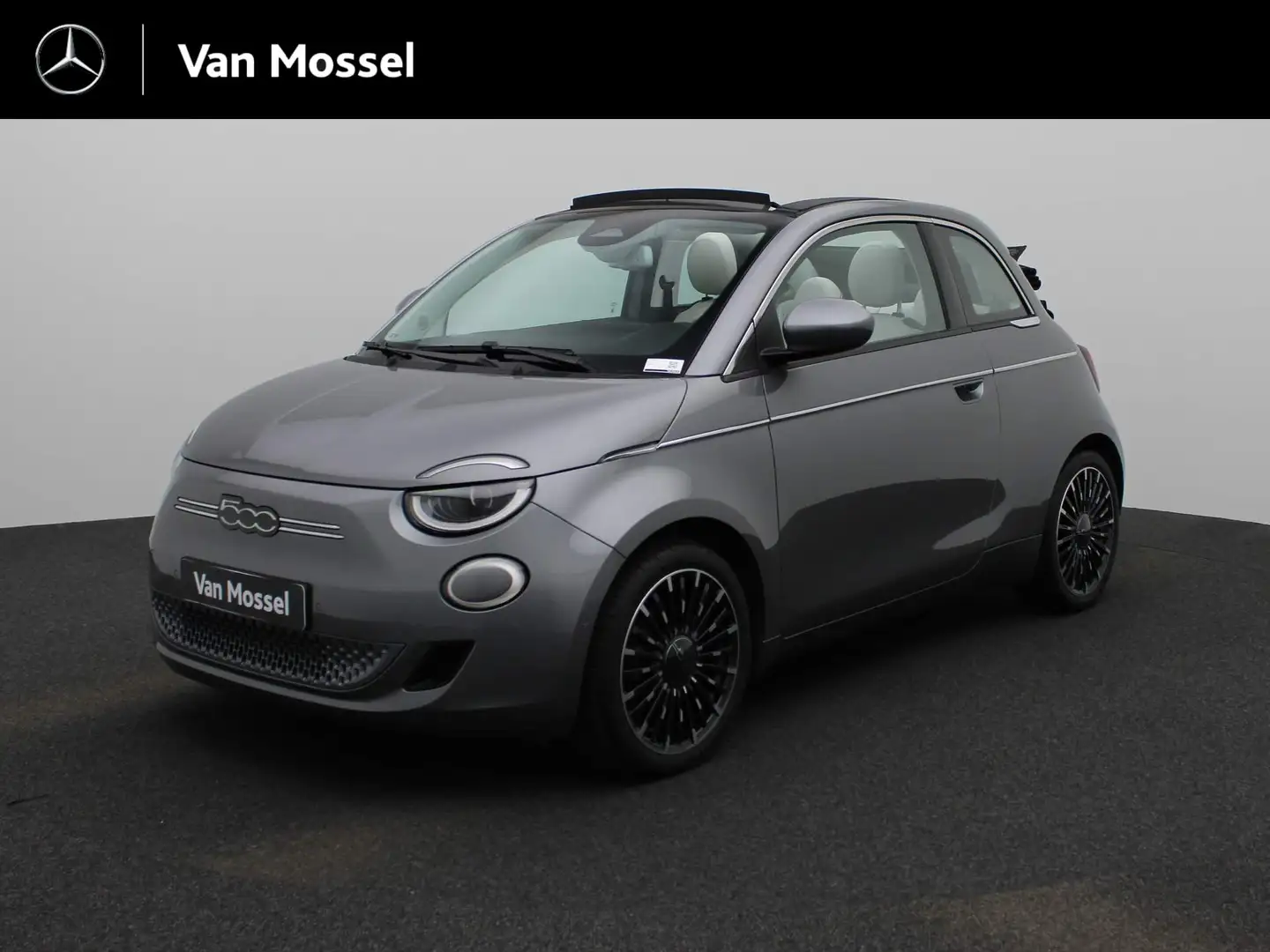 Fiat 500e C La Prima 42 kWh | Leder | Navi | ECC | PDC | LMV Grijs - 1