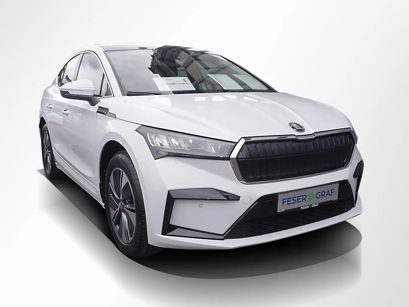 Skoda Enyaq Coupé 85 Alu 19" AHK Leder Navi Pano RüKa Weiß - 2