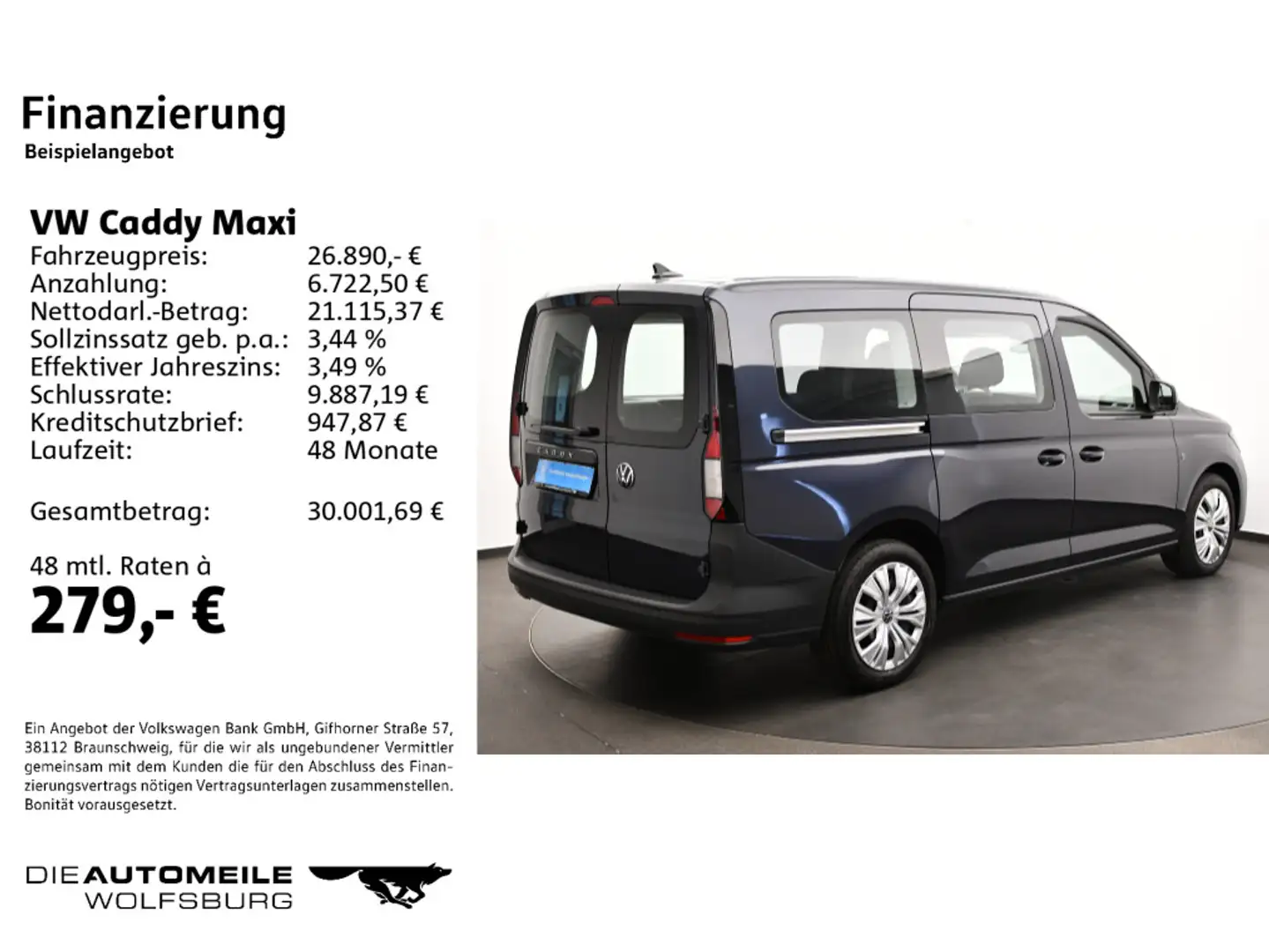 Volkswagen Caddy Kombi 2.0 TDI Tempo/Multilenk/Sitzhzg Blau - 2