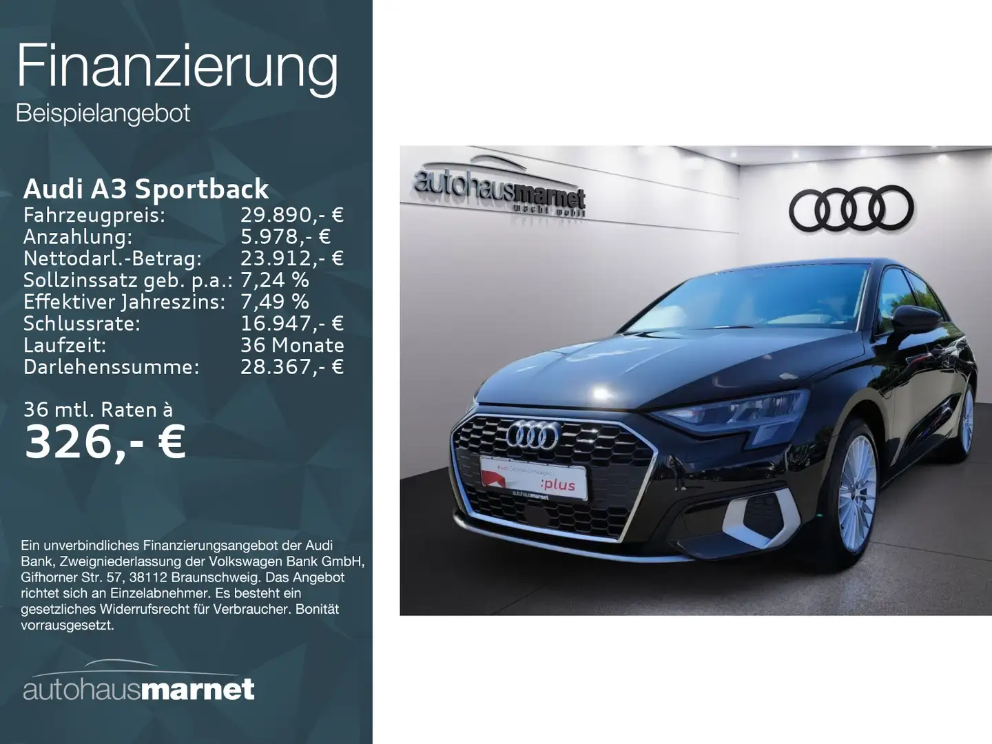 Audi A3 advanced 40 TFSI e Allwetterreifen Schwarz - 2