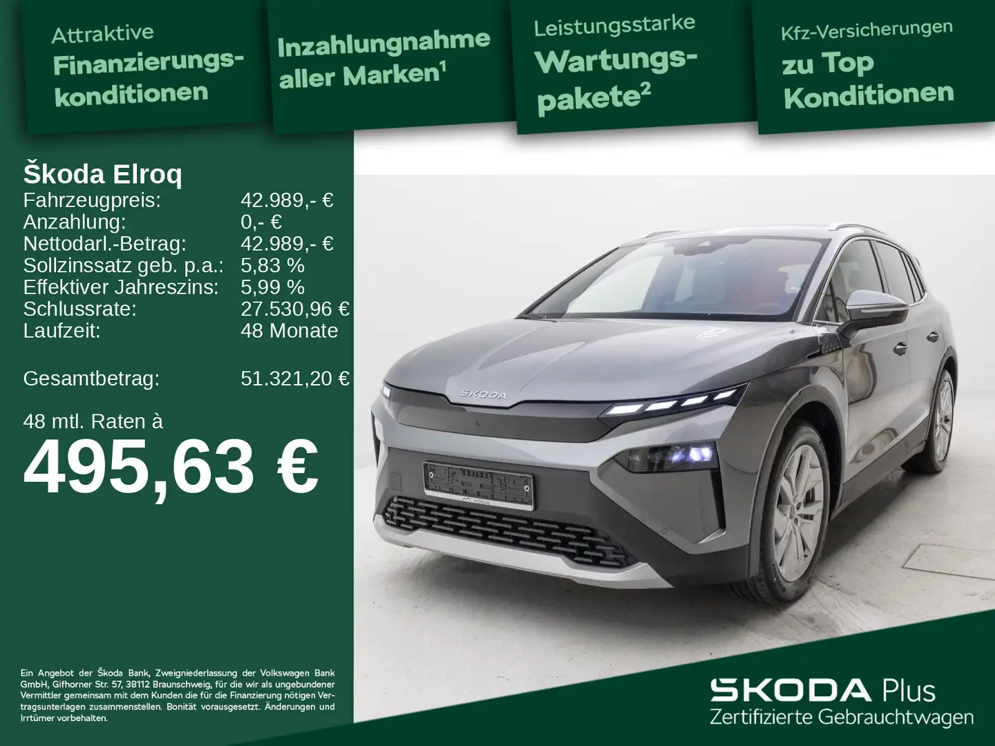 Skoda Elroq First Edition 82 kWh LED*SHZ*VC*KEYLESS Grau - 1