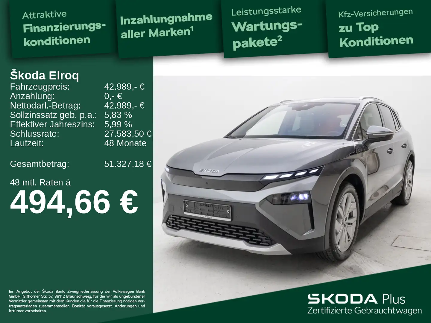 Skoda Elroq First Edition 82 kWh LED*SHZ*VC*KEYLESS Gris - 1