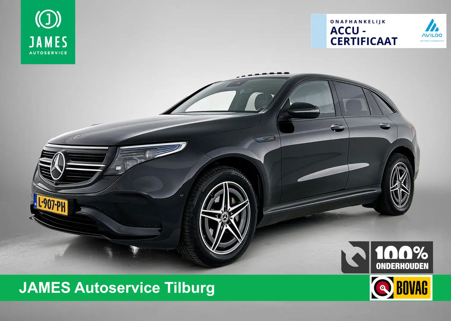 Mercedes-Benz EQC 400 4MATIC AMG Premium 80 kWh BLACK-LINE | TREKHAAK | Zwart - 1