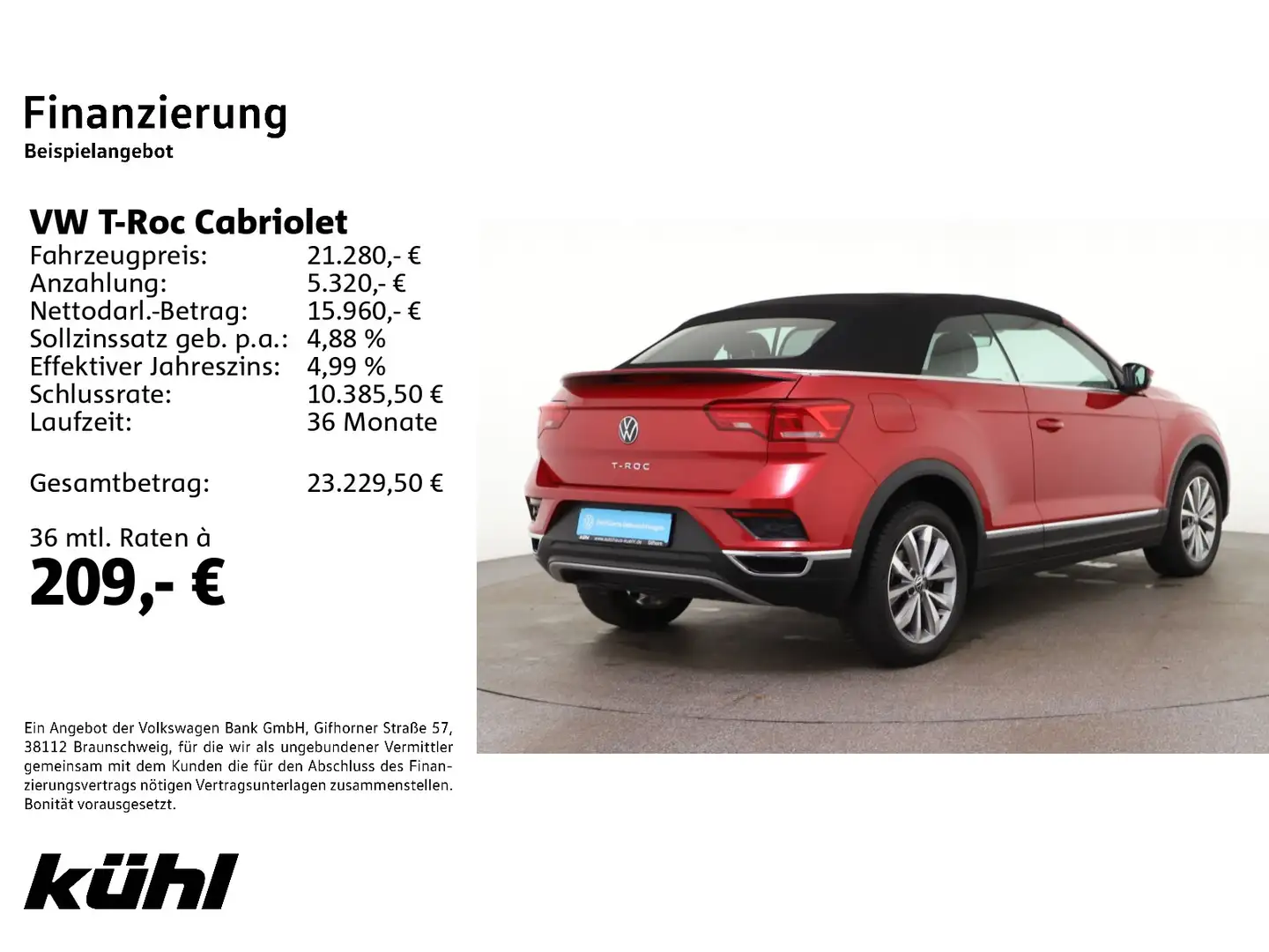 Volkswagen T-Roc 1.0 TSI Style ACC/App/AHK Rot - 2