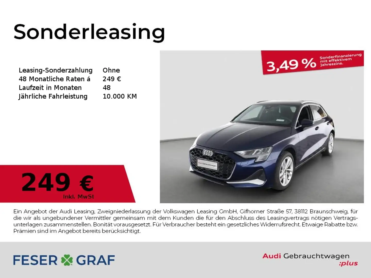 Audi A3 Advanced 30 TFSI S tronic Navi LED Blau - 1