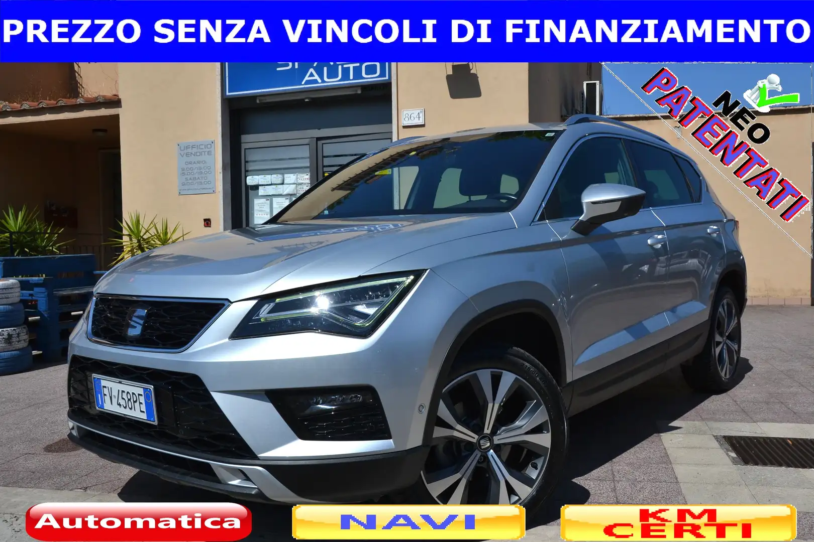 SEAT Ateca 1.6 TDI DSG XCELLENCE **LLED-NAV-PDC**PREZZO VERO* Argento - 1