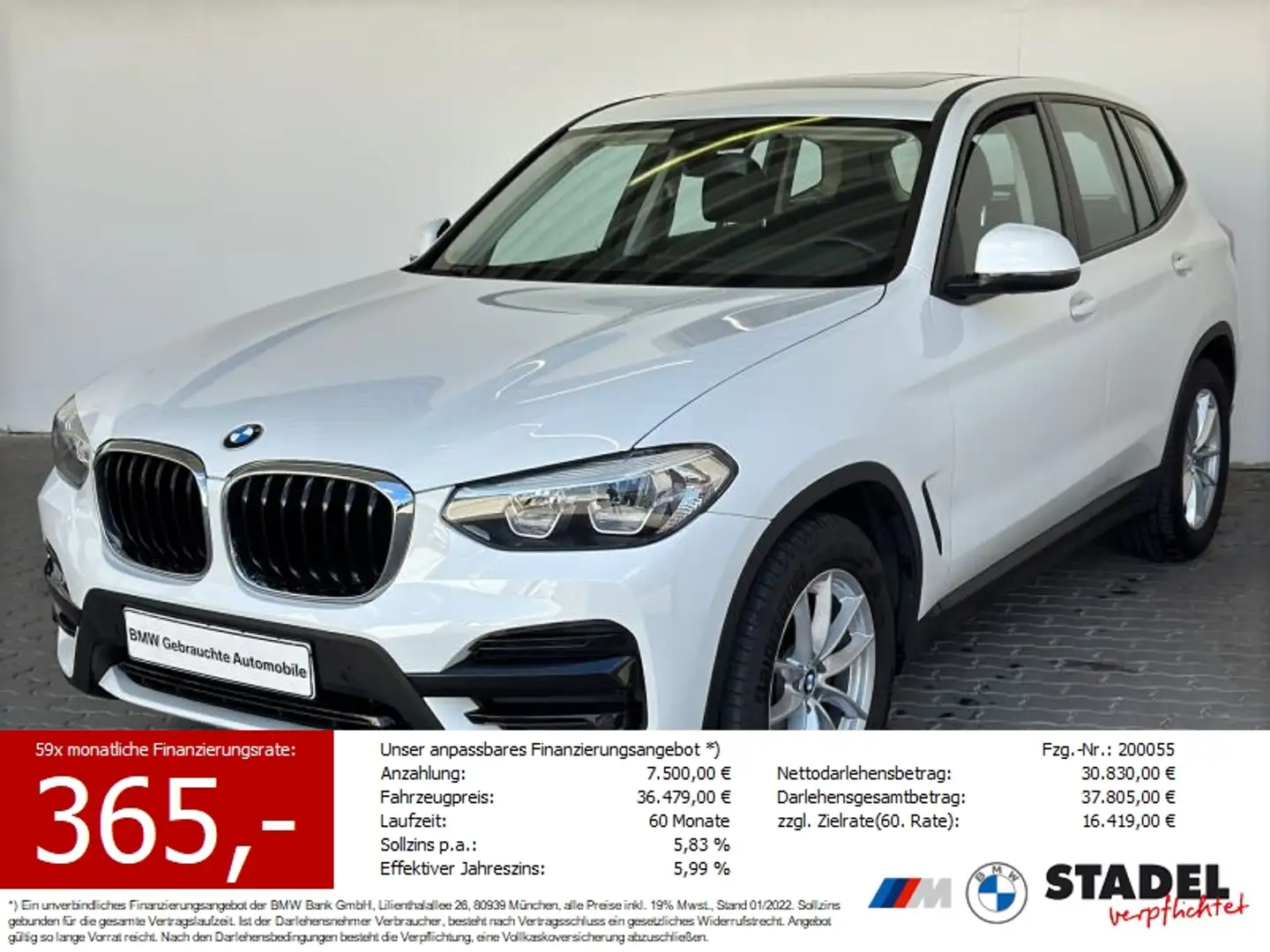 BMW X3 xDr20dA Advantage LED.Navi.PDCvo+hi.Pano.Temp Wit - 1