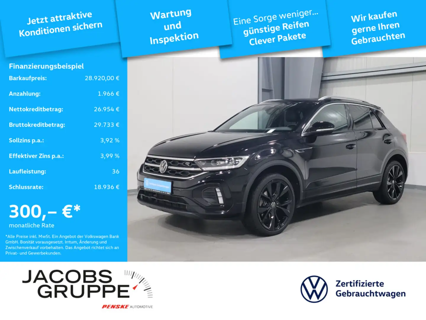 Volkswagen T-Roc 2.0 TDI DSG R-Line Navi*CAM*IQ*SHZ 4Motion Schwarz - 1