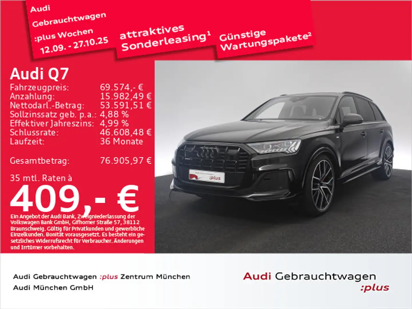 Audi Q7 50 TDI qu. S line competition plus 7-Sitzer/P Schwarz - 1