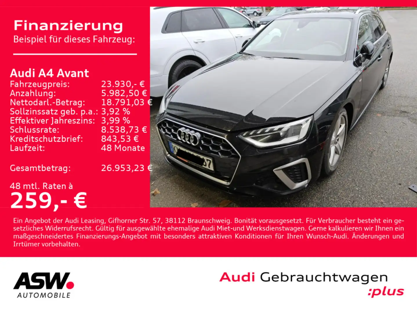 Audi A4 S line 35TFSI Stronic NAVI LED PDC VC Schwarz - 1