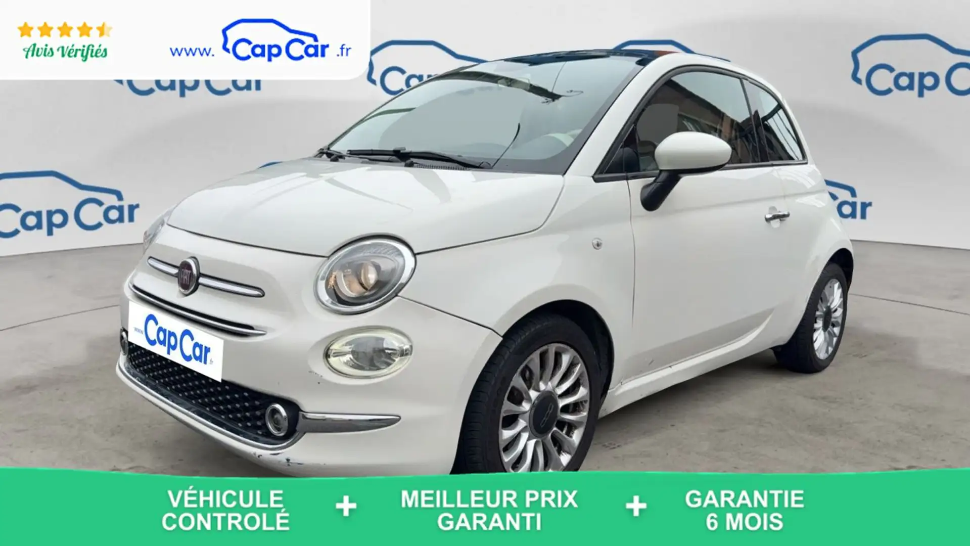 Fiat 500 1.2 69.0 BVA 6 Lounge Blanc - 1