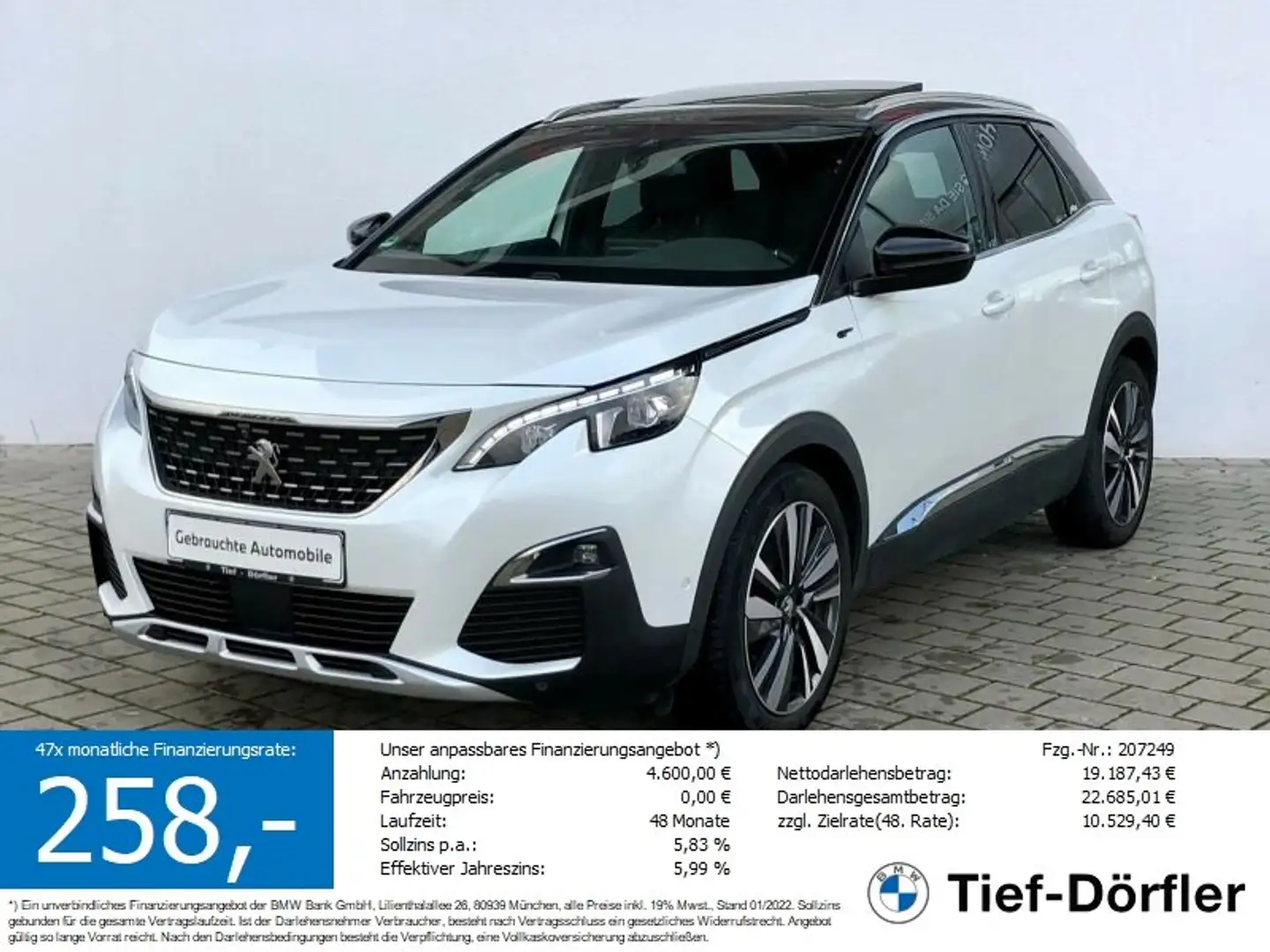 Peugeot 3008 BlueHDi 180 GT AHK/PANO/NAVI/CAM/AMBI Blanc - 1