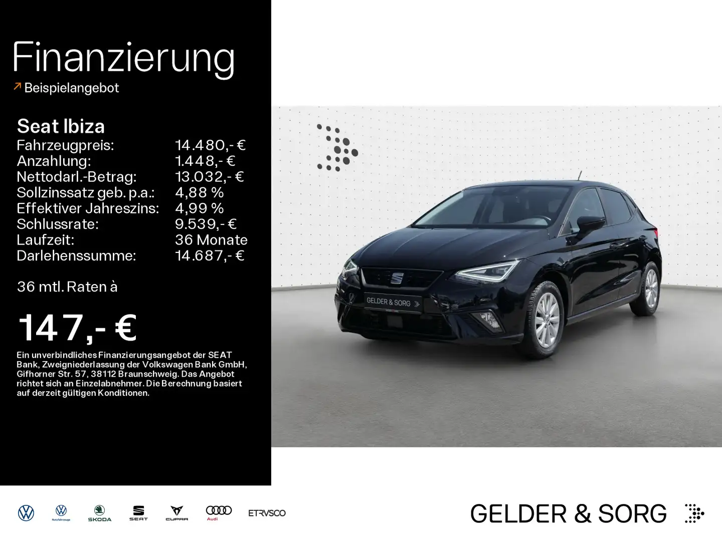 SEAT Ibiza Style 1.0 TSI RFK*LED*Navigation*ACC Schwarz - 1