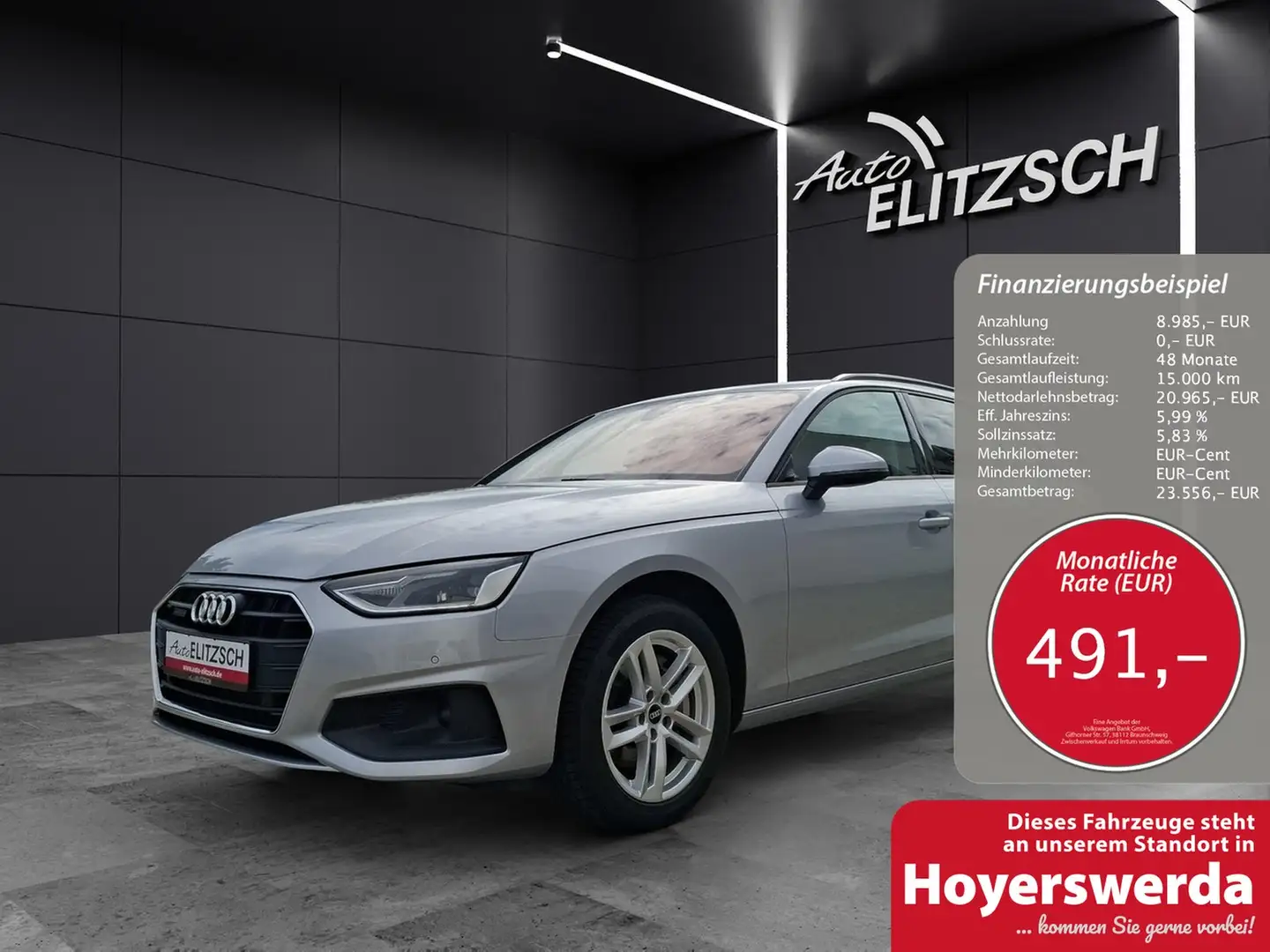 Audi A4 Avant 40 TDI quattro S-tronic AHK Navi ACC PDC SH Silber - 1