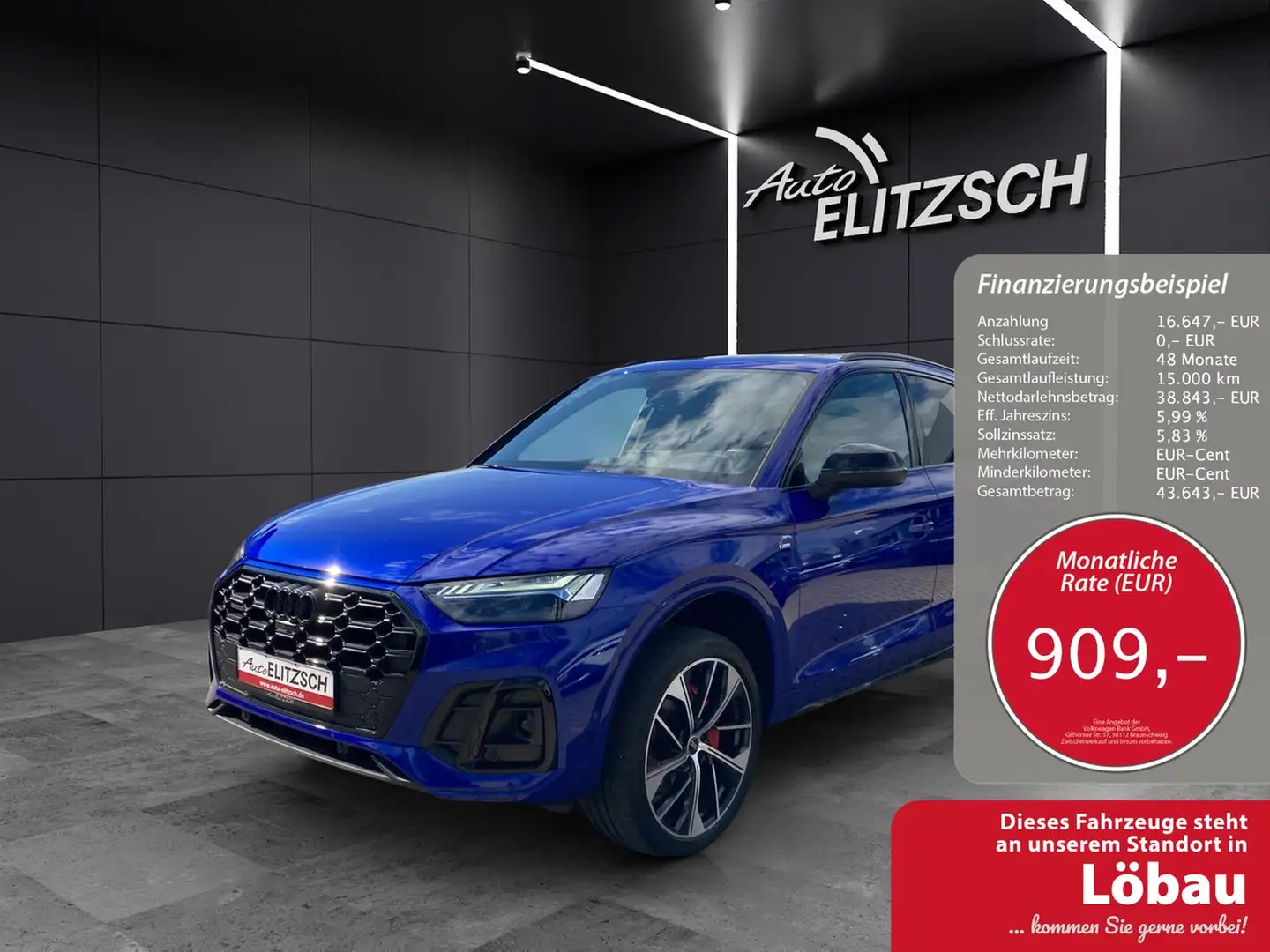 Audi Q5 50 TDI quattro S line Blau - 1