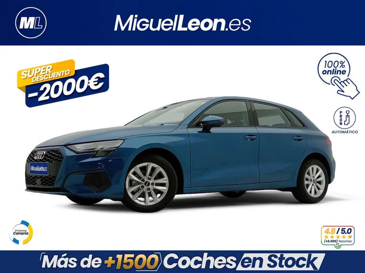 Audi A3 Sportback 30TDI Advanced S tronic Blu/Azzurro - 1