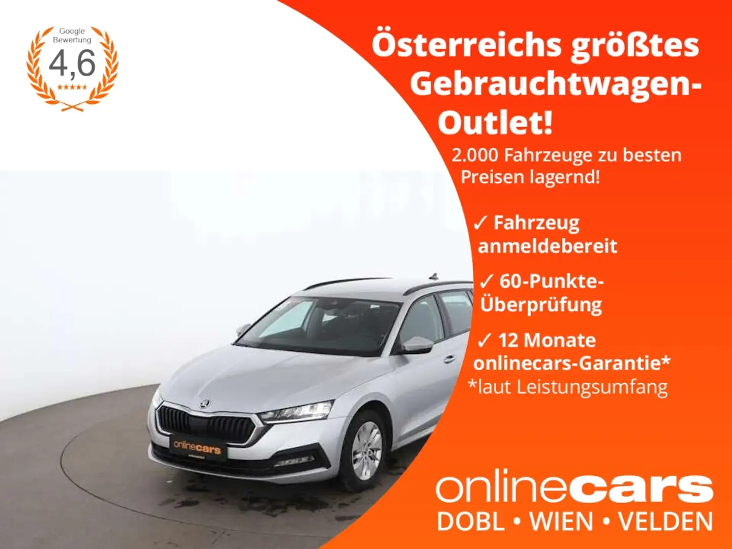 Skoda Octavia Combi 2.0 TDI Ambition Aut LED NAVI TEMP Silber - 1