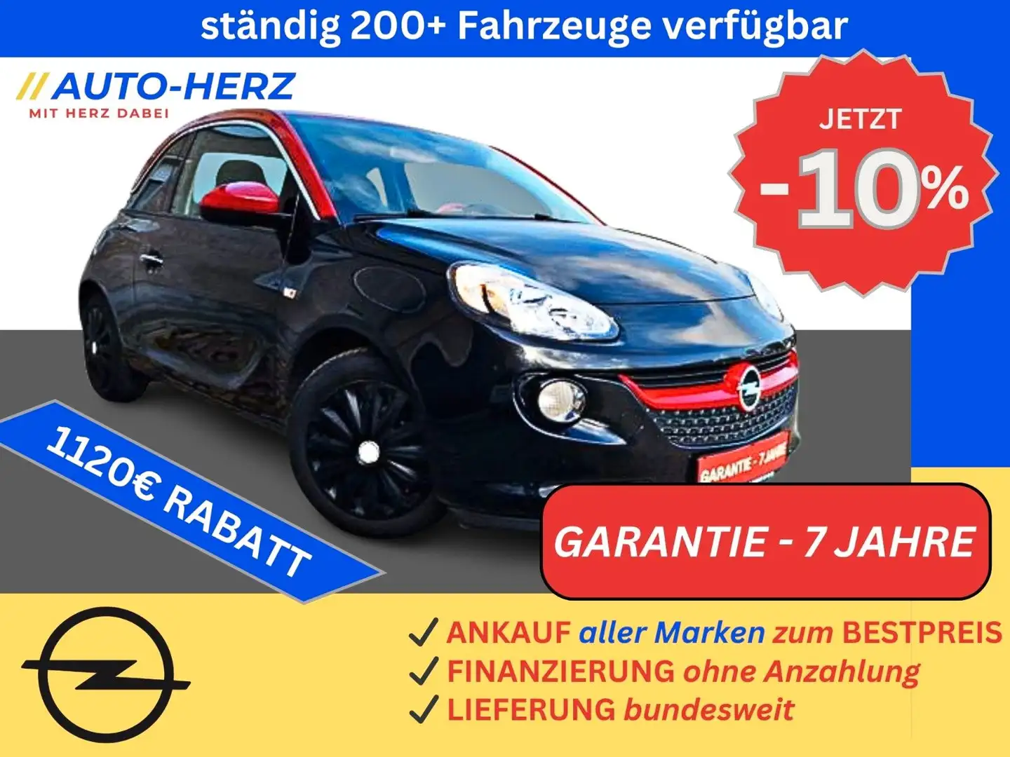 Opel Adam 120 Jahre Sitz&Lenkh+PDC+Klimaau+Lede+Navi Schwarz - 1