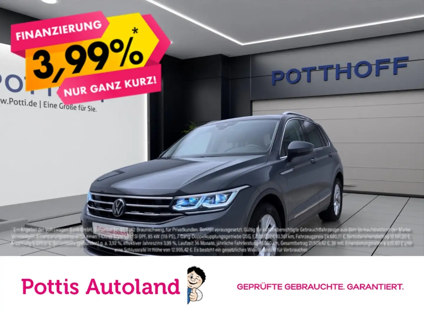 Volkswagen Tiguan 2.0 TDI DSG ELEGANCE PANO NAVI IQ.LIGHT PDC Grau - 1
