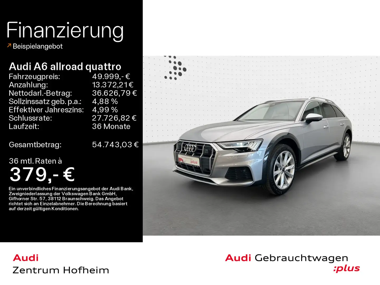 Audi A6 allroad 55 TDI tip*Air*B&O*HUD*Pano*S Silber - 1