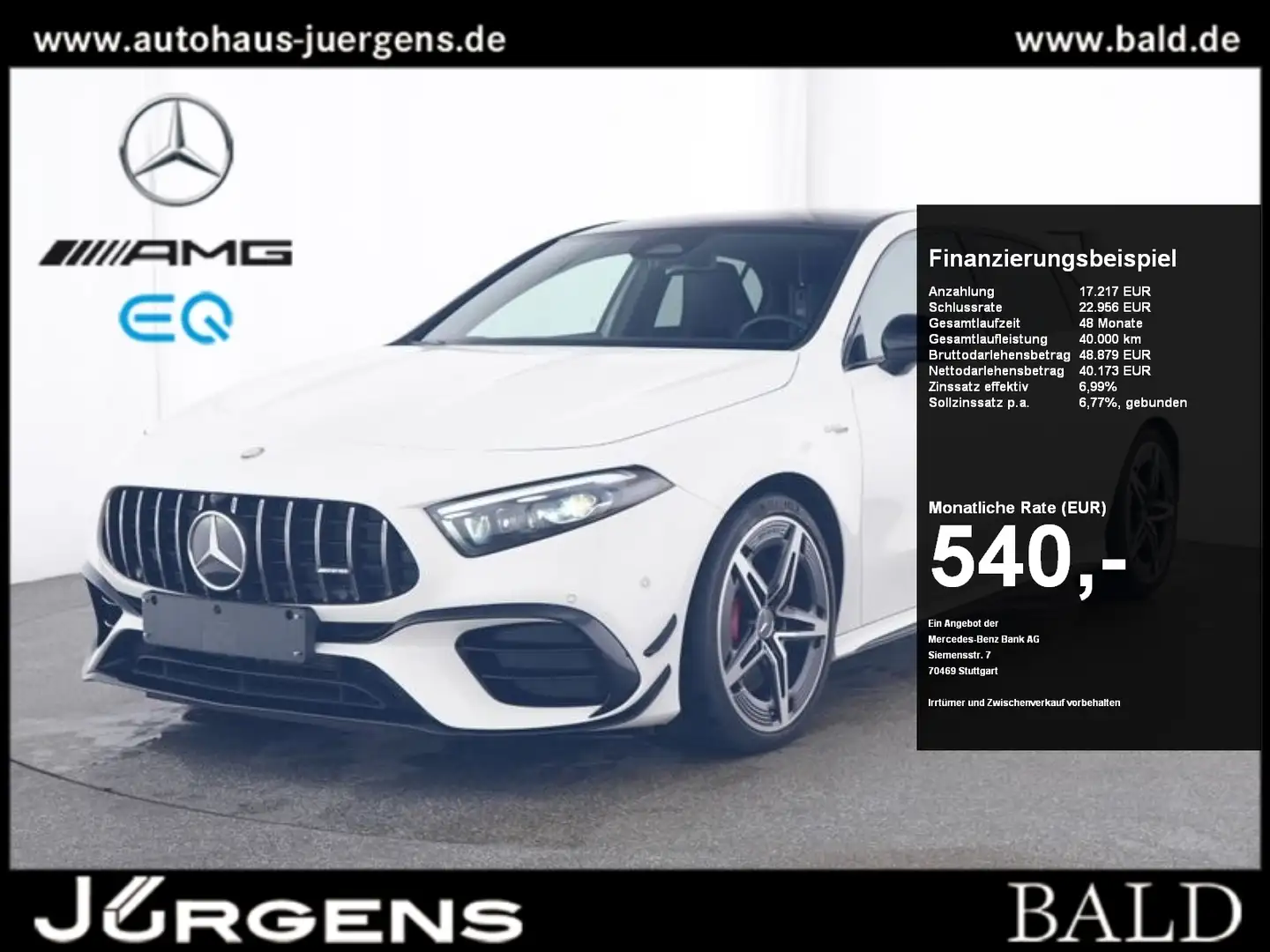 Mercedes-Benz A 45 AMG S 4M+ Aero/Night/Pano/360/Burm/HUD/MLB Fehér - 1