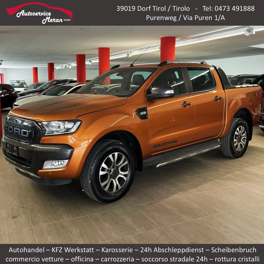 Ford Ranger 3.2 TDCI 4x4 Wildtrak 200cv Alu18 AHK Arancione - 1