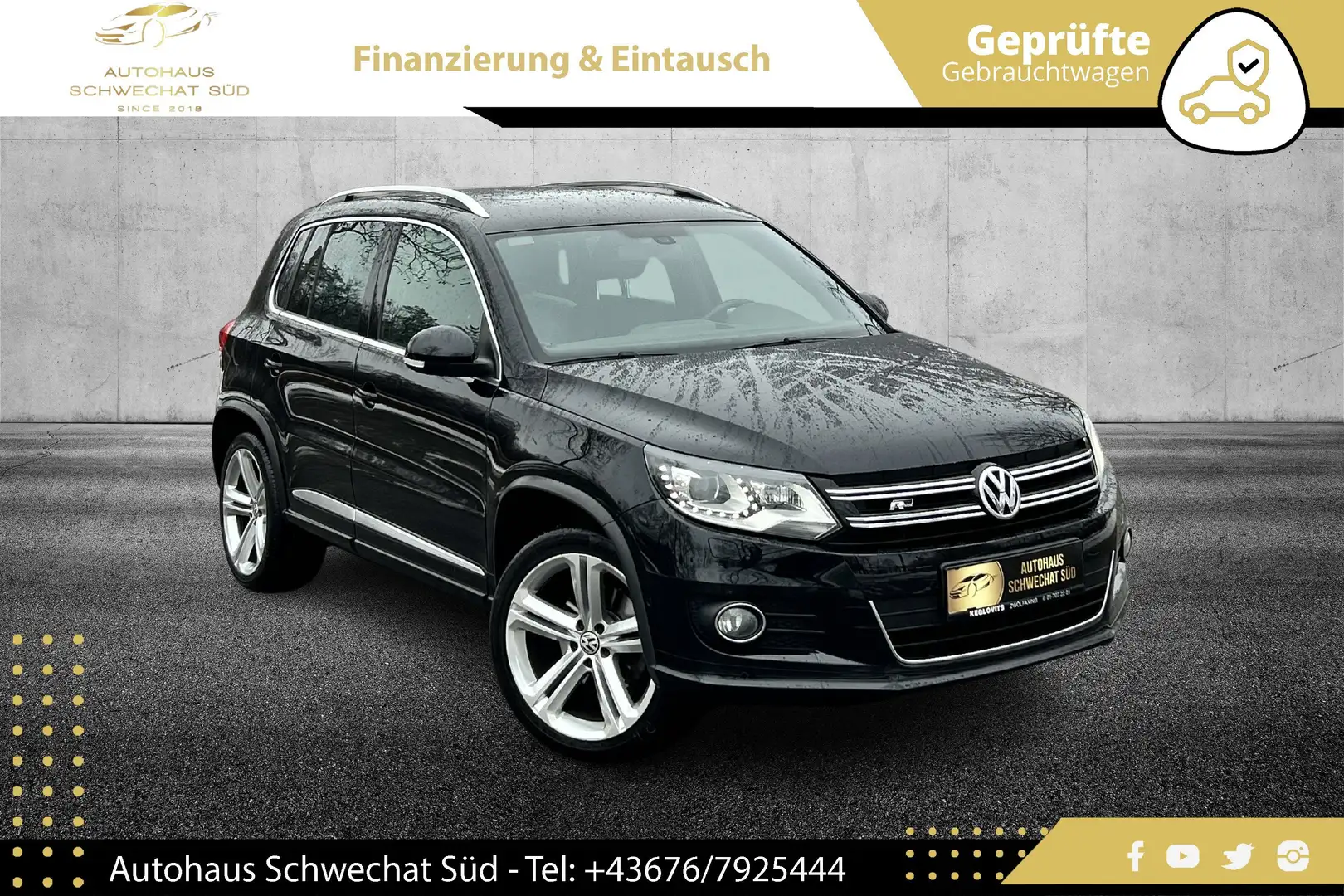 Volkswagen Tiguan 4Sports TDI 4Motion // R-LINE PAKET // NAVI // Schwarz - 1