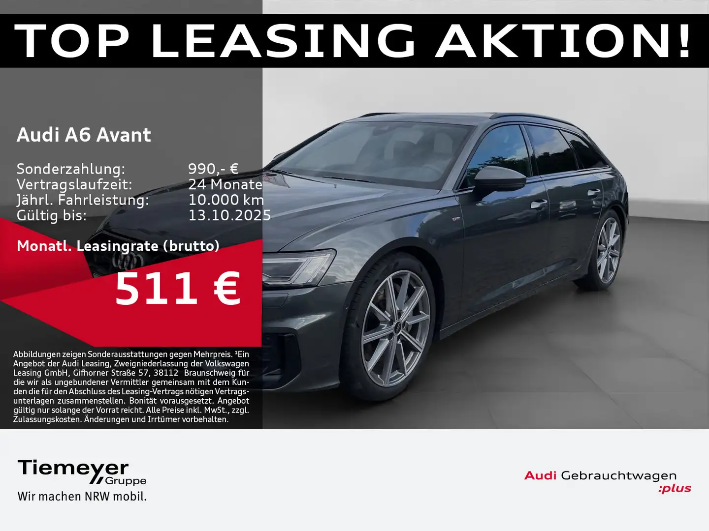Audi A6 50 TFSIe Q 2x S LINE UPE91 LM20 LEDER A Grau - 1