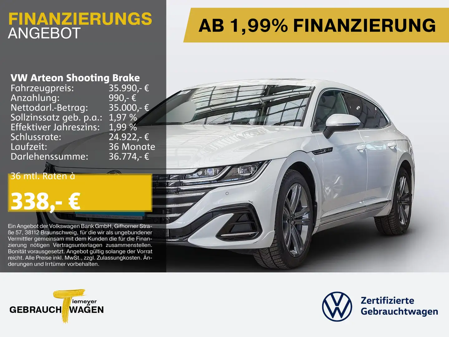 Volkswagen Arteon 1.4 TSI DSG eHybrid R-LINE Weiß - 1