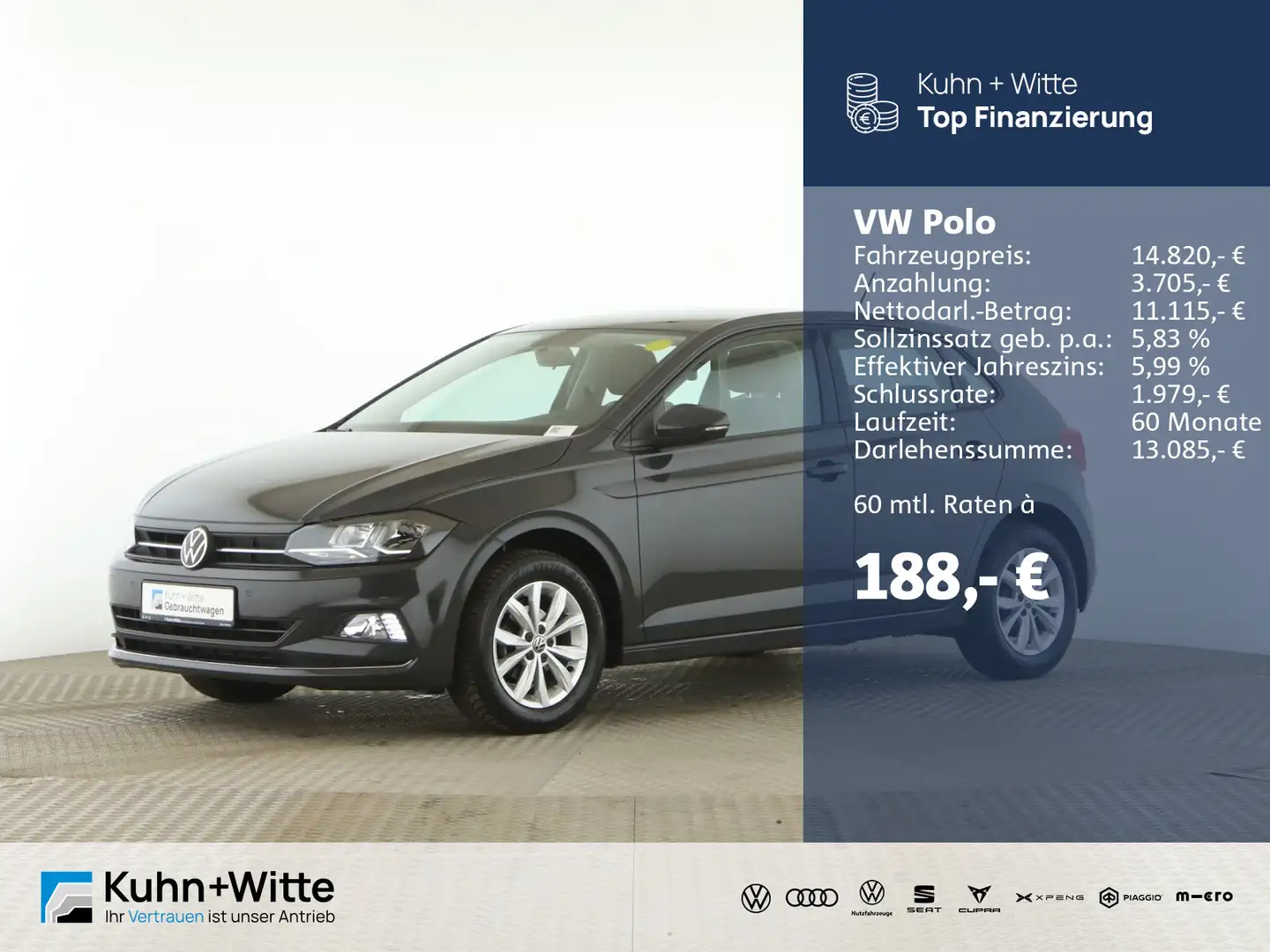 Volkswagen Polo 1.0 TSI Highline *PDC*LED*Klima*SHZ*Bluetoo Grey - 1
