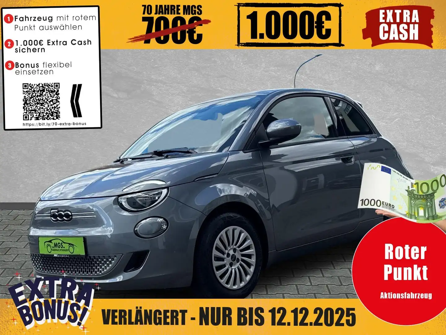 Fiat 500e Action KLIMA Grau - 1