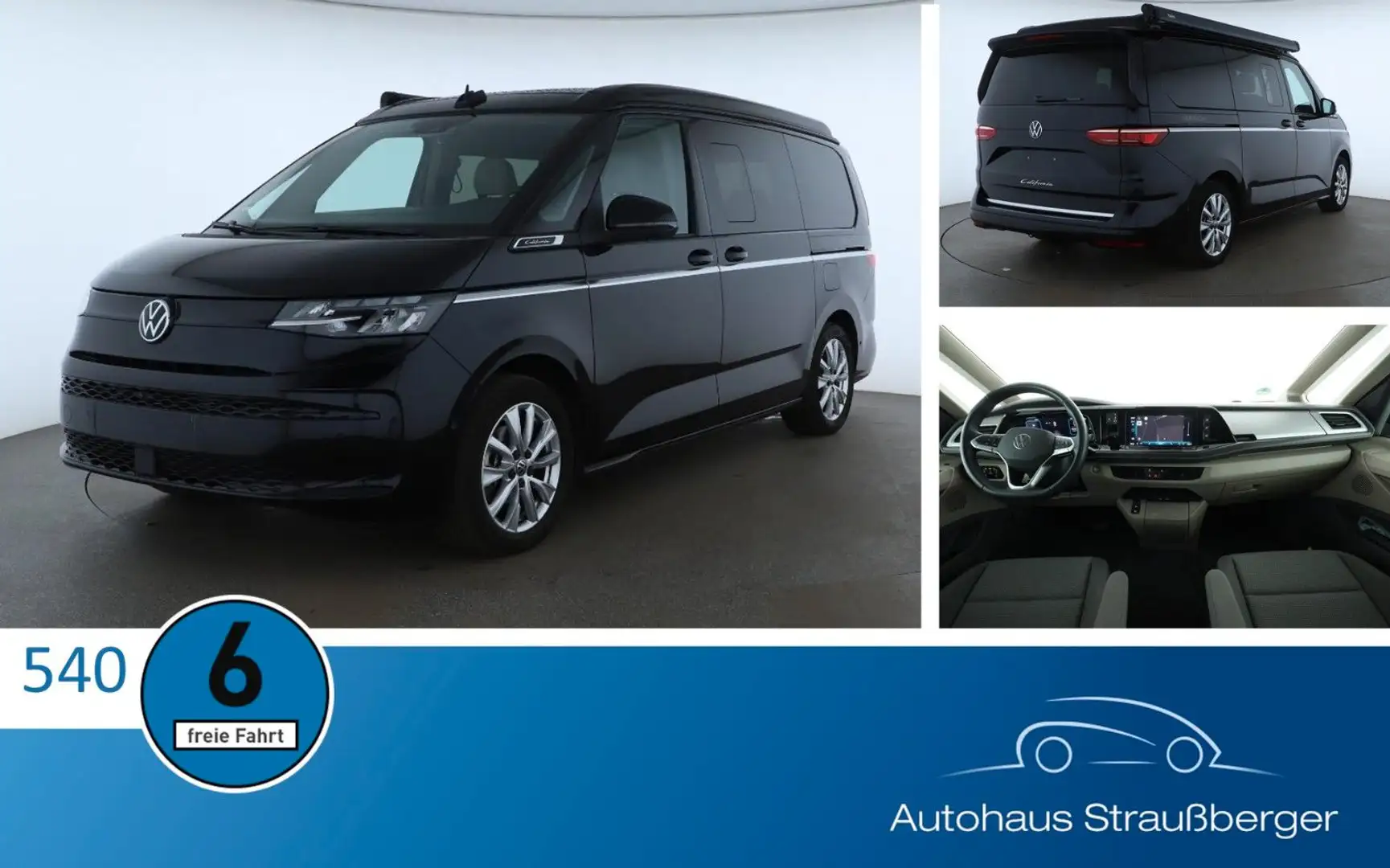 Volkswagen T7 California Beach Camper ACC AHK STHZ SHZ QI Noir - 1