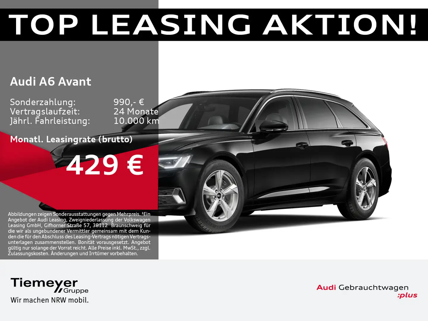 Audi A6 45 TFSI Q ADVANCED LEDER AHK PANO MATRI Schwarz - 1