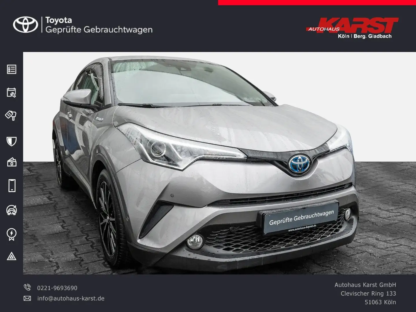 Toyota C-HR 1.8 Hybrid Lounge Allwetter+Leder+Automatik Plateado - 1