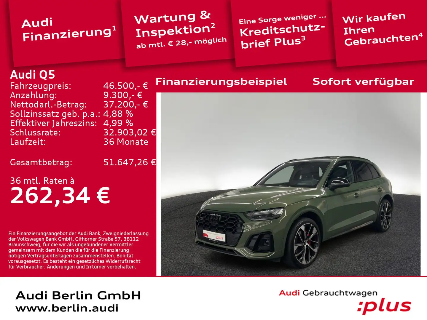 Audi Q5 edition one 45 TFSI qu.S tr. AHK PANO HUD ACC Vert - 1