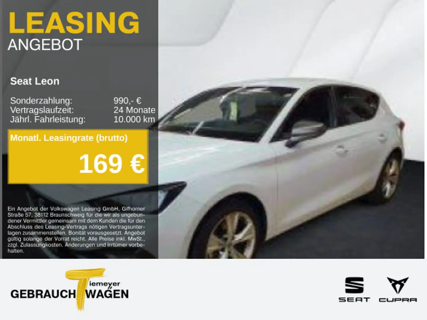 SEAT Leon 2.0 TDI DSG FR SIDE-ASSIST NAVI+ ALARM KAME Weiß - 1
