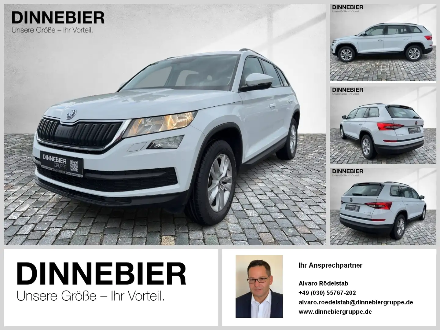 Skoda Kodiaq Active 4x4*Navi*PDC*Sitzheizg.*Bluetooth Blanc - 1