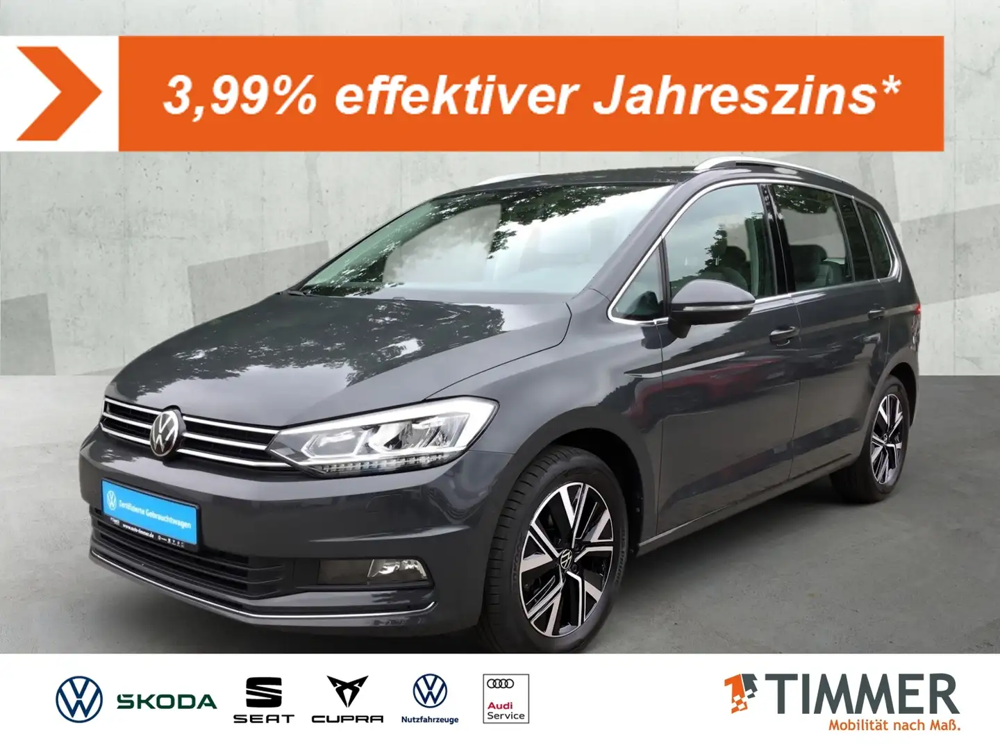 Volkswagen Touran 1.5 TSI DSG HIGHLINE *AHK *LED *ACC *NAVI *SHZ * Grau - 1