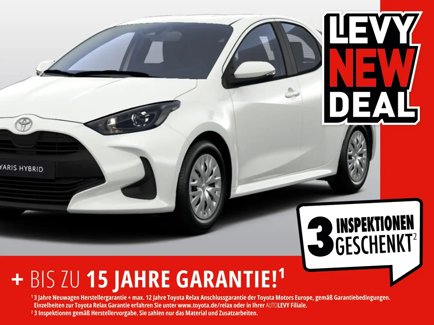 Toyota Yaris HB Business incl Wartung+SZH+CarPlay+R Kam Weiß - 1