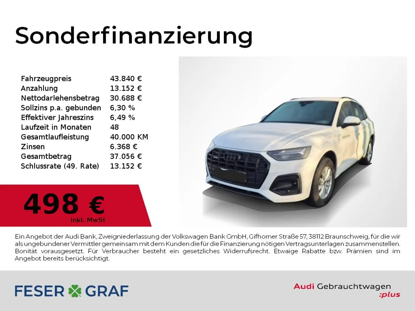 Audi Q5 40 TFSI qu S Line Int Leder,LED,Navi,Kamera Weiß - 1
