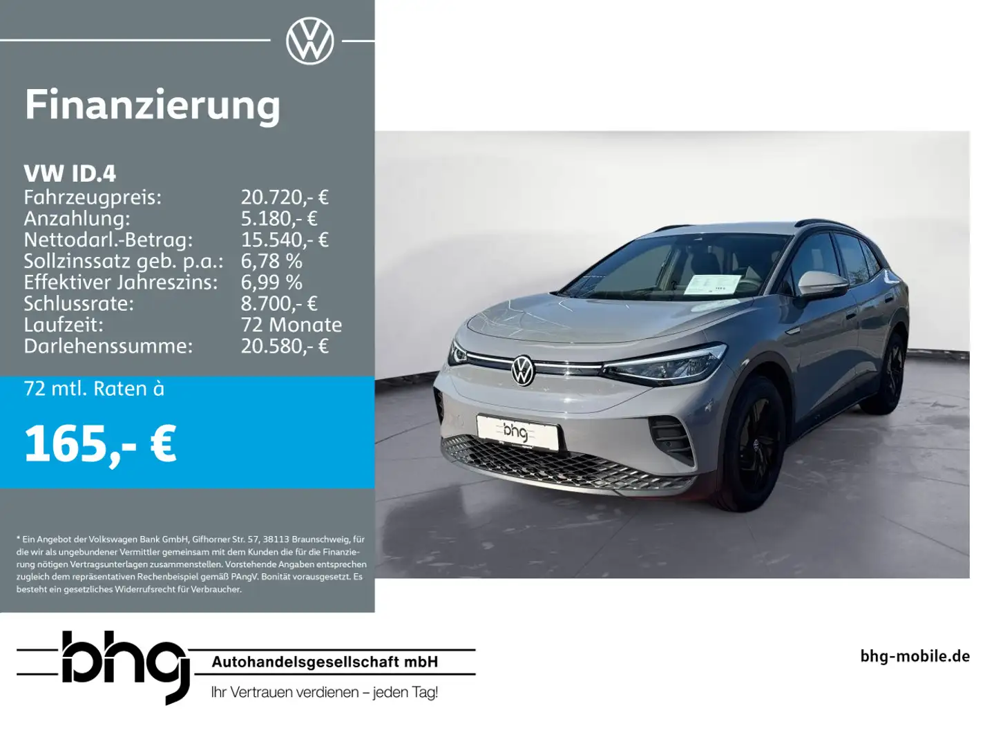 Volkswagen ID.4 Pure PDC LED NAVI DAB 55 KW/h Grigio - 1