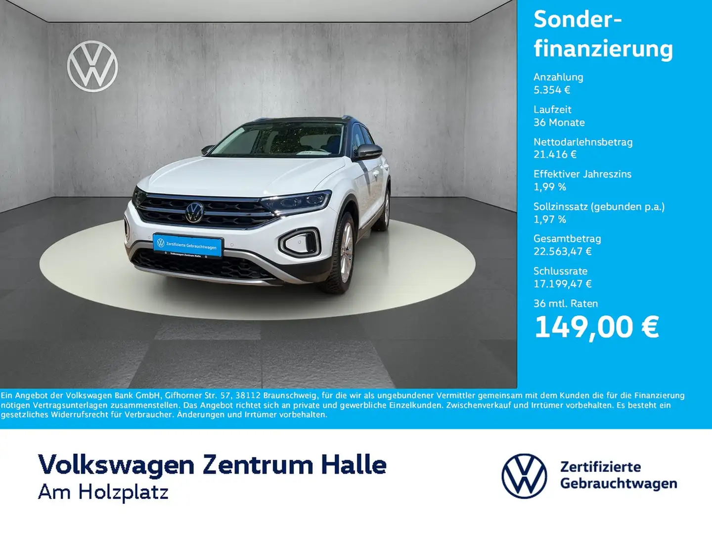 Volkswagen T-Roc 1.0 l TSI OPF Style Weiß - 1