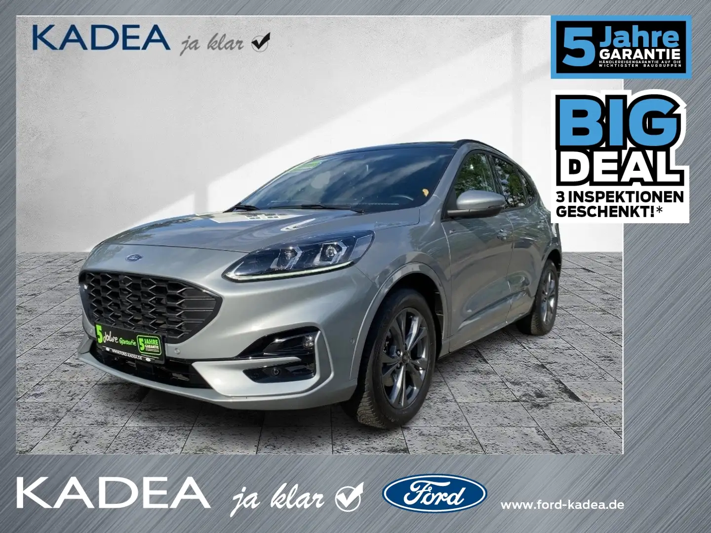 Ford Kuga 1.5 EcoBoost ST-Line X ACC+AHK+LED+Navi+PANO Silber - 1